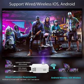 img 3 attached to 🎥 Проектор для кино Bonsaii Full HD 1080P с WiFi - 200" дисплей, 5500L наружный проектор с динамиками - Совместим с Android/iOS/ноутбуком/HDMI/USB/SD/VGA