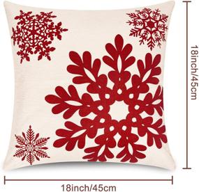 img 3 attached to 🎄 Set of 4 Ouddy Christmas Pillow Covers 18X18 Inches - Rustic Cotton Linen Farmhouse Throw Pillow Cases with Winter Snowflake Elk Design - Red Cushion Covers for Christmas Decorations Indoor Sofa Couch