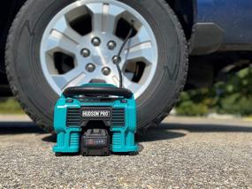 img 1 attached to 🔋 Hudson Pro 23003 18V Lithium Ion Tire Deflator Inflator, Teal