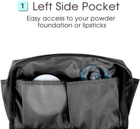 img 1 attached to 💄 Vegan Leather Cosmetic Organizer Makeup Bag with Zipper Pouch - Ideal for Travel, Women, and Girls