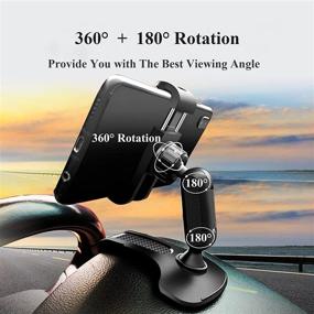 img 2 attached to 📱 360 Degree Rotation Car Phone Mount: Dashboard Clip Holder for 4.7-6.5 inch Smartphones (Black)