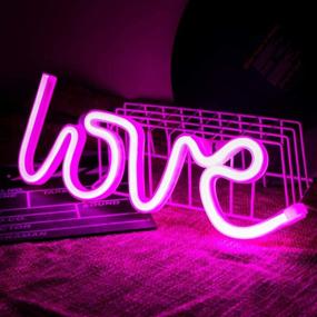 img 4 attached to QiaoFei Love Neon Sign: Mesmerizing LED Love Light for 💖 Kids' Gifts & Party Supplies, Girls' Room Décor & Pink Table Decoration