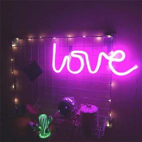 img 1 attached to QiaoFei Love Neon Sign: Mesmerizing LED Love Light for 💖 Kids' Gifts & Party Supplies, Girls' Room Décor & Pink Table Decoration