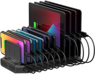 unitek usb charging station: 10 usb fast ports charge docking station with adjustable dividers - multi device charger organizer for ipad, iphone, tablet, and cell phone logo