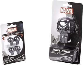 img 4 attached to 🚗 Pilot Automotive Universal Marvel Punisher Car Shift Knob and Valve Cap Combo Kit - Official Collectible Merchandise for Better SEO