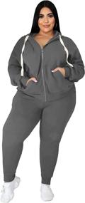 img 4 attached to Tycorwd Sweatsuits Loungewear Tracksuit Black 2XL Sports & Fitness in Team Sports