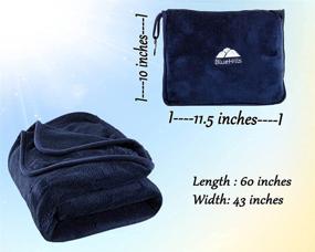 img 1 attached to BlueHills Premium Soft Travel Blanket Pillow: Compact Pack Large Navy Blue Blanket with Convenient Features for Any Travel
