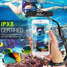 img 3 attached to 📱 MoKo Waterproof Phone Pouch [2 Pack], Underwater Phone Case Dry Bag with Lanyard - Compatible with iPhone 13/13 Pro Max/12/12 Pro Max/11 Pro Max, X/Xr/Xs Max, 8/7, Samsung S21/S10/S9, Note 10/9/8