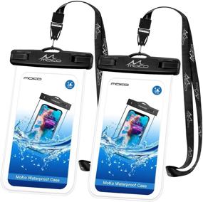 img 4 attached to 📱 MoKo Waterproof Phone Pouch [2 Pack], Underwater Phone Case Dry Bag with Lanyard - Compatible with iPhone 13/13 Pro Max/12/12 Pro Max/11 Pro Max, X/Xr/Xs Max, 8/7, Samsung S21/S10/S9, Note 10/9/8