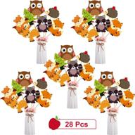 🎉 blulu 28-piece wooden animal party decorations | wooden animal centerpiece sticks | animal cutouts table toppers for theme party, birthday, baby shower | supplies (wooden animal) logo