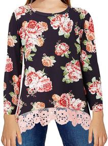 img 4 attached to Leopard Juniors Graphics Crewneck 🐆 Clothing for Girls: Tops, Tees & Blouses