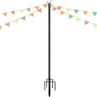 10 ft black outdoor string lights for garden terrace, residential cafe, and wedding decoration - led or solar bulb upgrade with rust bracket - string light with suspended lights logo