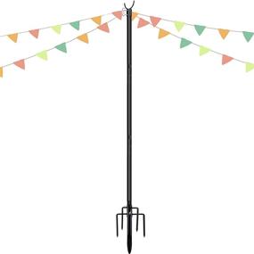 img 4 attached to 10 FT Black Outdoor String Lights for Garden Terrace, Residential Cafe, and Wedding Decoration - LED or Solar Bulb Upgrade with Rust Bracket - String Light with Suspended Lights