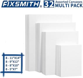 img 2 attached to 🖼️ FIXSMITH Painting Canvas Panels Multi Pack - Set of 32, 100% Cotton, Primed White Canvases for Acrylic, Oil, and Other Wet or Dry Art Media - Ideal Art Gift for Kids, Adults, Beginners - 5x7, 8x10, 9x12, 11x14 (8 of Each)