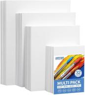 🖼️ fixsmith painting canvas panels multi pack - set of 32, 100% cotton, primed white canvases for acrylic, oil, and other wet or dry art media - ideal art gift for kids, adults, beginners - 5x7, 8x10, 9x12, 11x14 (8 of each) logo