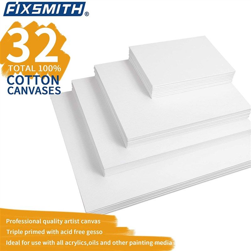 🖼️ FIXSMITH Painting Canvas Panels Multi Pack - Set of 32…