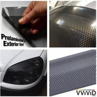 🚗 enhance your vehicle's look with vvivid black perforated headlight wrap - convenient self-adhesive cover in a 12"x48" roll - perfect for diy projects logo