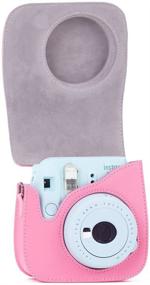img 3 attached to Phetium Soft PU Leather Protective Case With Shoulder And Pocket For Fujifilm Instax Mini8 8+/Mini9 Instant Camera (Flamingo Pink)