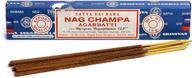 🌸 satya sai baba nag champa incense sticks - pack of 3, 15g boxes - original joss incense sticks for relaxation and meditation - nagchampa agarbatti логотип