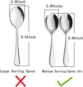 img 3 attached to AOOSY 8.7 Inch Utility Serving Spoons Set with Slotted Spoons - Stainless Steel Skimmer & Buffet Cooking Essentials