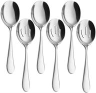 aoosy 8.7 inch utility serving spoons set with slotted spoons - stainless steel skimmer & buffet cooking essentials logo