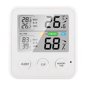 img 4 attached to Room Thermometer and Humidity Gauge - Digital Hygrometer Indoor thermometer with dual sensors for Home, Bedroom, Basement, and Greenhouse - Temperature Humidity Monitor with 24H Max/Min Record Display