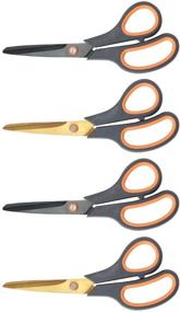 img 3 attached to 🔪 CCR Scissors 8 Inch Soft Comfort-Grip Handles: Titanium Coated, Sharp Blades - 4-Pack