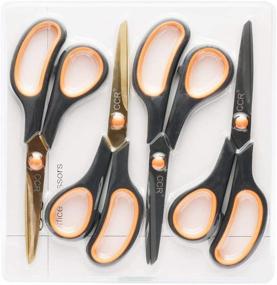 img 2 attached to 🔪 CCR Scissors 8 Inch Soft Comfort-Grip Handles: Titanium Coated, Sharp Blades - 4-Pack