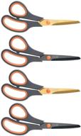 🔪 ccr scissors 8 inch soft comfort-grip handles: titanium coated, sharp blades - 4-pack logo