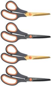 img 4 attached to 🔪 CCR Scissors 8 Inch Soft Comfort-Grip Handles: Titanium Coated, Sharp Blades - 4-Pack