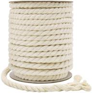 🧵 tenn well 8mm cotton cord, 59 feet 3ply twisted macrame cotton rope - ideal for crafts, wall hangings, plant hangers, knotting (beige) logo