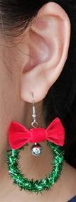 img 1 attached to 🎁 Stunning Green Ornament Wreath Hoop Jingle Bell Earrings: Festive Lightweight Christmas Red Bowknot Dangles for Women & Girls - Perfect Gifts for Best Friend at New Year Parties! Hypoallergenic.