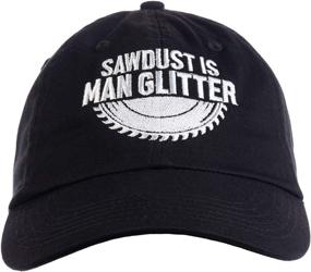 img 4 attached to 🔨 Ann Arbor T-shirt Co. Sawdust is Man Glitter Baseball Cap Dad Hat - Funny Woodworking Wood Working Saw Dust Humor, Black