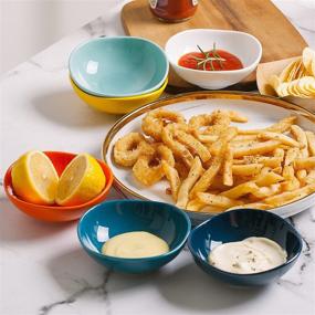 img 1 attached to 🎨 Optimized Ceramic Condiment Dishes with Vibrant Dipping Colors