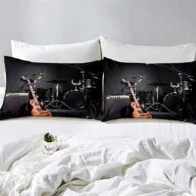 img 1 attached to 🎸 Rock Your Bedroom with Feelyou Teens Guitar Bedding Set – Musical Themed Duvet Cover for Kids and Adults