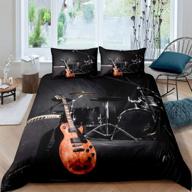 🎸 rock your bedroom with feelyou teens guitar bedding set – musical themed duvet cover for kids and adults logo