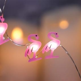 img 2 attached to 🦩 SILVERSTRO Flamingo Lights - 10FT 30LEDs, USB & Battery Powered Fairy Lights with Remote, Cute Night Lights for Home, Wedding, Birthday, Xmas Decor - Flamingo Party Theme (Warm White)