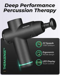 img 3 attached to 🔫 KOIZUMA® TheraSense™ Massage Gun - Powerful 3200RPM Deep Tissue Percussion Chiropractor with Advanced 4th Gen Quiet-Glide Technology, 6 Interchangeable Heads - 22 Speeds (Space Black)