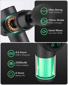 img 1 attached to 🔫 KOIZUMA® TheraSense™ Massage Gun - Powerful 3200RPM Deep Tissue Percussion Chiropractor with Advanced 4th Gen Quiet-Glide Technology, 6 Interchangeable Heads - 22 Speeds (Space Black)