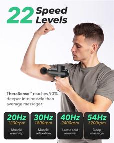 img 2 attached to 🔫 KOIZUMA® TheraSense™ Massage Gun - Powerful 3200RPM Deep Tissue Percussion Chiropractor with Advanced 4th Gen Quiet-Glide Technology, 6 Interchangeable Heads - 22 Speeds (Space Black)