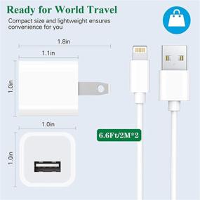 img 3 attached to 🔌 [2Pack] Apple MFi Certified Lightning to USB Cable 6.6Ft Fast Charger, esbeecables Rapid USB Wall Charger Travel Adapter Block - Compatible with iPhone12/11 XS/XS Max/XR/X 8/7/6/6S Plus SE