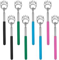 extendable bear claw back scratcher set of 8 - metal telescopic backscratchers with rubber handles - portable and seo-friendly logo