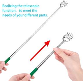 img 1 attached to Extendable Bear Claw Back Scratcher Set of 8 - Metal Telescopic Backscratchers with Rubber Handles - Portable and SEO-friendly