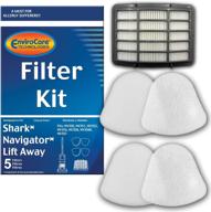 high-quality envirocare replacement vacuum filters for shark navigator lift-away nv350, nv351, nv352, nv355, nv356, nv356e, nv357 - includes 2 foam and 2 felt filters, plus 1 hepa filter. perfectly replaces shark part #xff350 &amp; xhf350 логотип