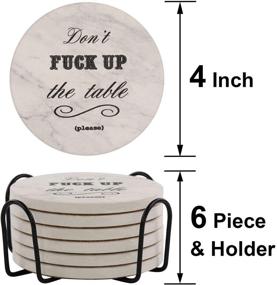 img 3 attached to 🍻 Absorbent Drink Coasters (6-Piece Set with Holder) – Perfect Housewarming Gifts and Living Room Decorations, Ideal for Man Caves, Weddings, and Registry