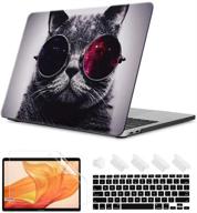 🐱 fancity macbook air 13 inch case - a1466 a1369 hard plastic cover matte protects air 13.3 inch - keyboard skin, screen protector - no touch id - cool cat design logo