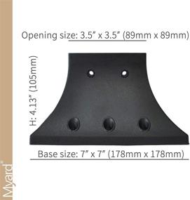 img 2 attached to 🔳 Myard PNP114040 4x4 Post Base Cover Skirt Flange: Improve Deck Porch Railing Support with Screws (Qty 4, Black)