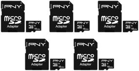 img 1 attached to 💾 Bundle of PNY 16GB Performance Class 4 MicroSD Flash Memory Cards (5-Pack, P-SDU16G4X5-MP)