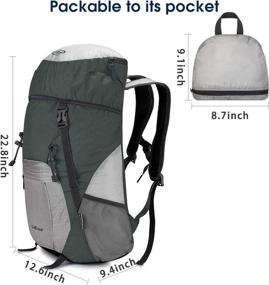 img 3 attached to 🎒 G4Free 40L Lightweight Packable Hiking Backpack - Foldable Travel Camping Daypack (Grey/Silver)