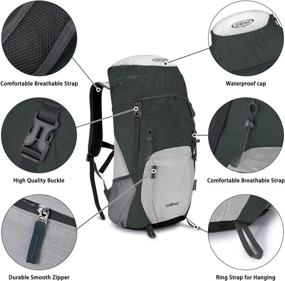 img 1 attached to 🎒 G4Free 40L Lightweight Packable Hiking Backpack - Foldable Travel Camping Daypack (Grey/Silver)